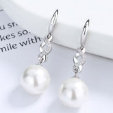 S925 Sterling Silver Pearl Earrings with 3A Zircon