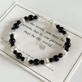 Black Agate Silver Bracelet