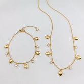 Love Heart Shining Zircon Necklace & Bracelet SET