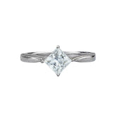 Square Design S925 Sterling Silver Ring Set with 5A Zircon