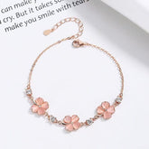 Rose Gold Four-leaf Clover S925 Sterling Silver Bracelet