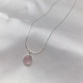Pink Chalcedony S925 Sterling Silver Necklace
