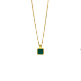 Square Malachite Necklace