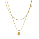 Gourd Pendant Design Double-layer Chain Stacking Necklace