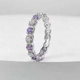 In-line Diamond Design S925 Sterling Silver Ring
