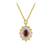 Original Designer - Crimson Sunburst Elegance Necklace