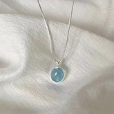 S925 Sterling Silver Aquamarine Necklace