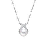 Natural freshwater pearl S925 sterling silver necklace set with 5A zircon