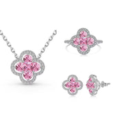 Pink Four-leaf Clover SET