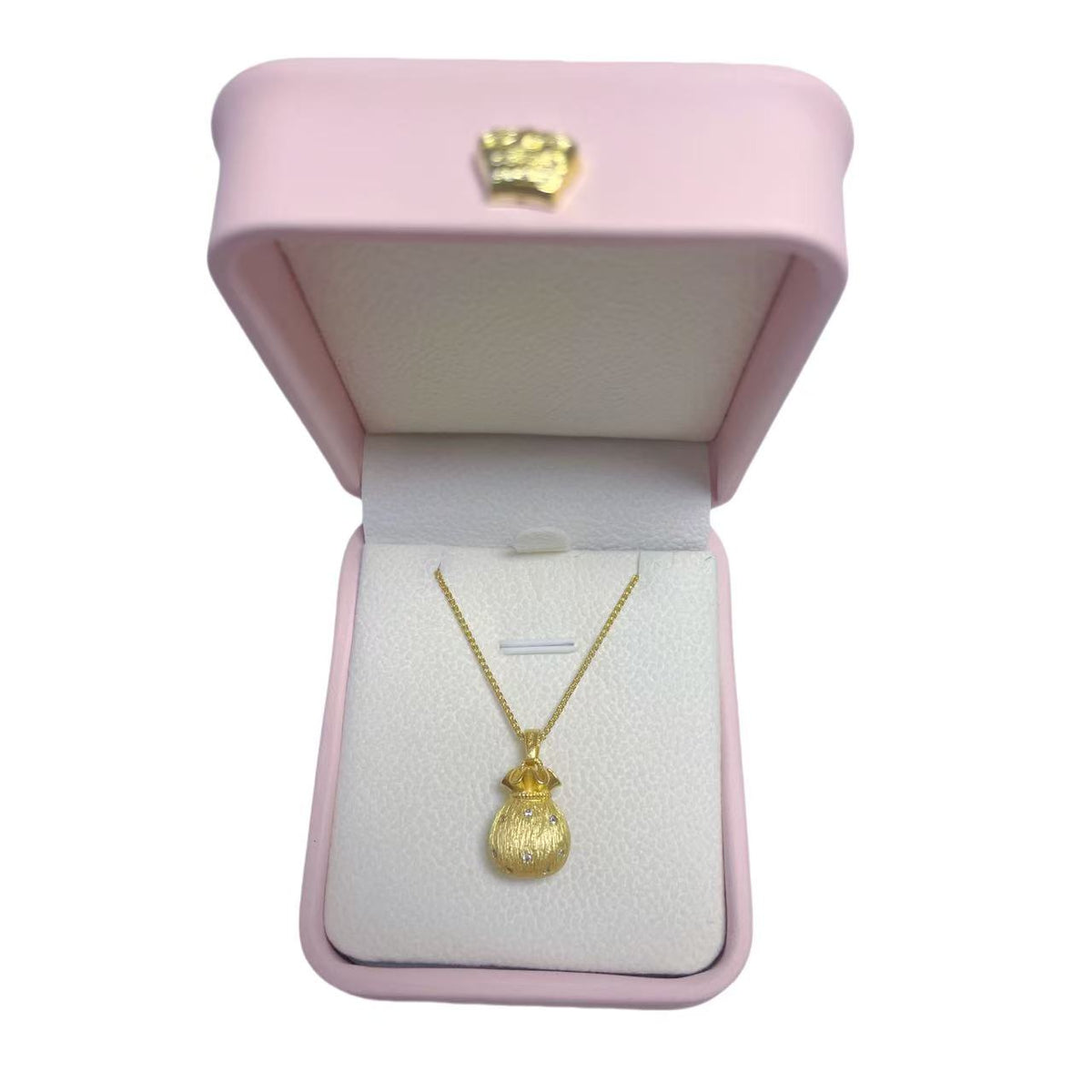 18K Gold Plated Necklace S925 Sterling Silver-Based Lucky Bag Pendant