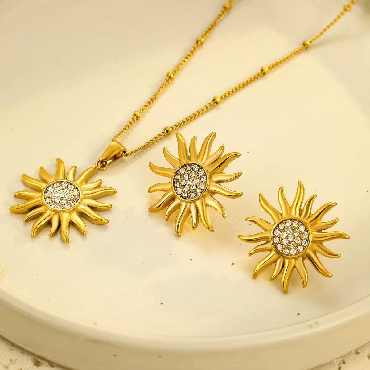 Sunflower Necklace & Earring SET