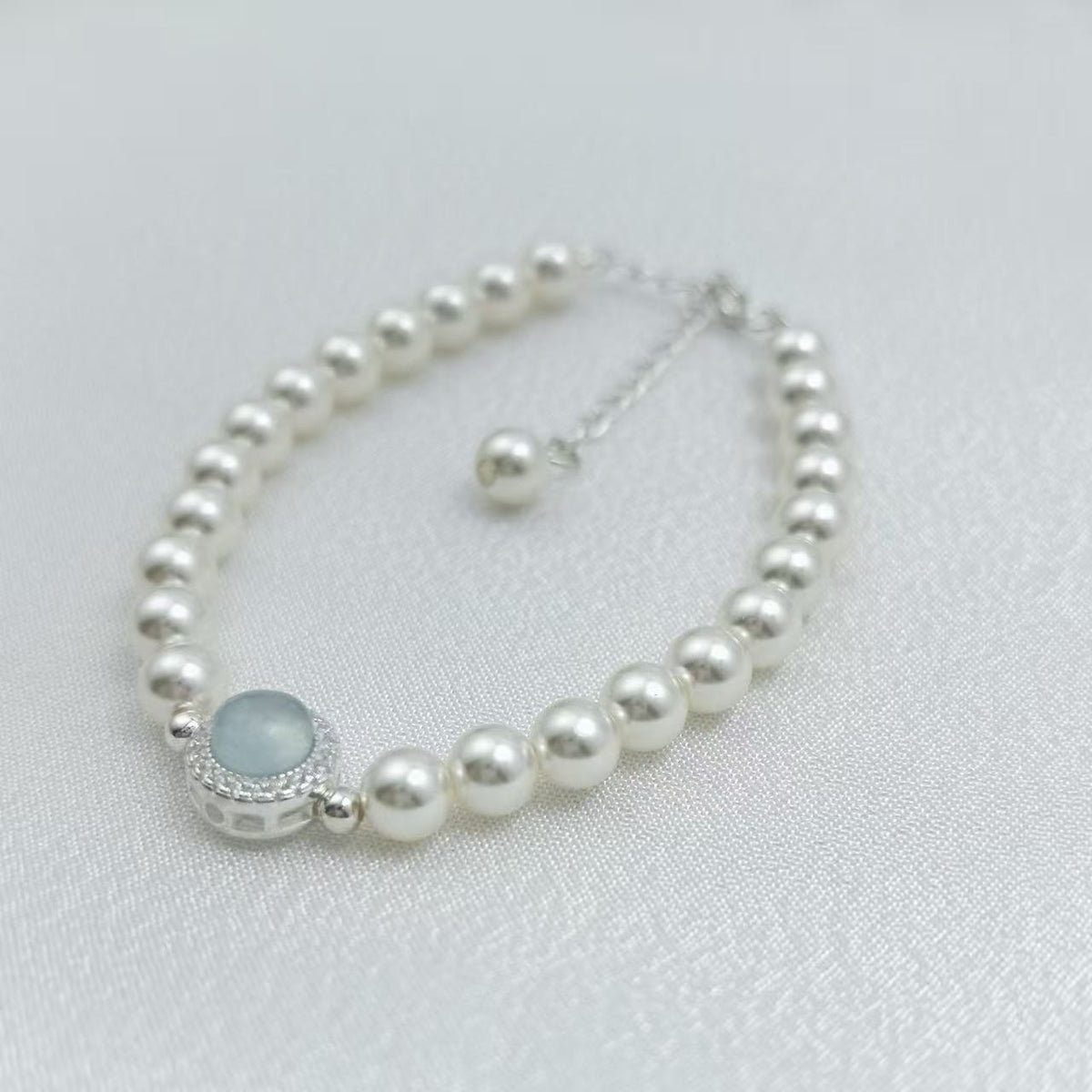 Aquamarine Pearl Bracelet
