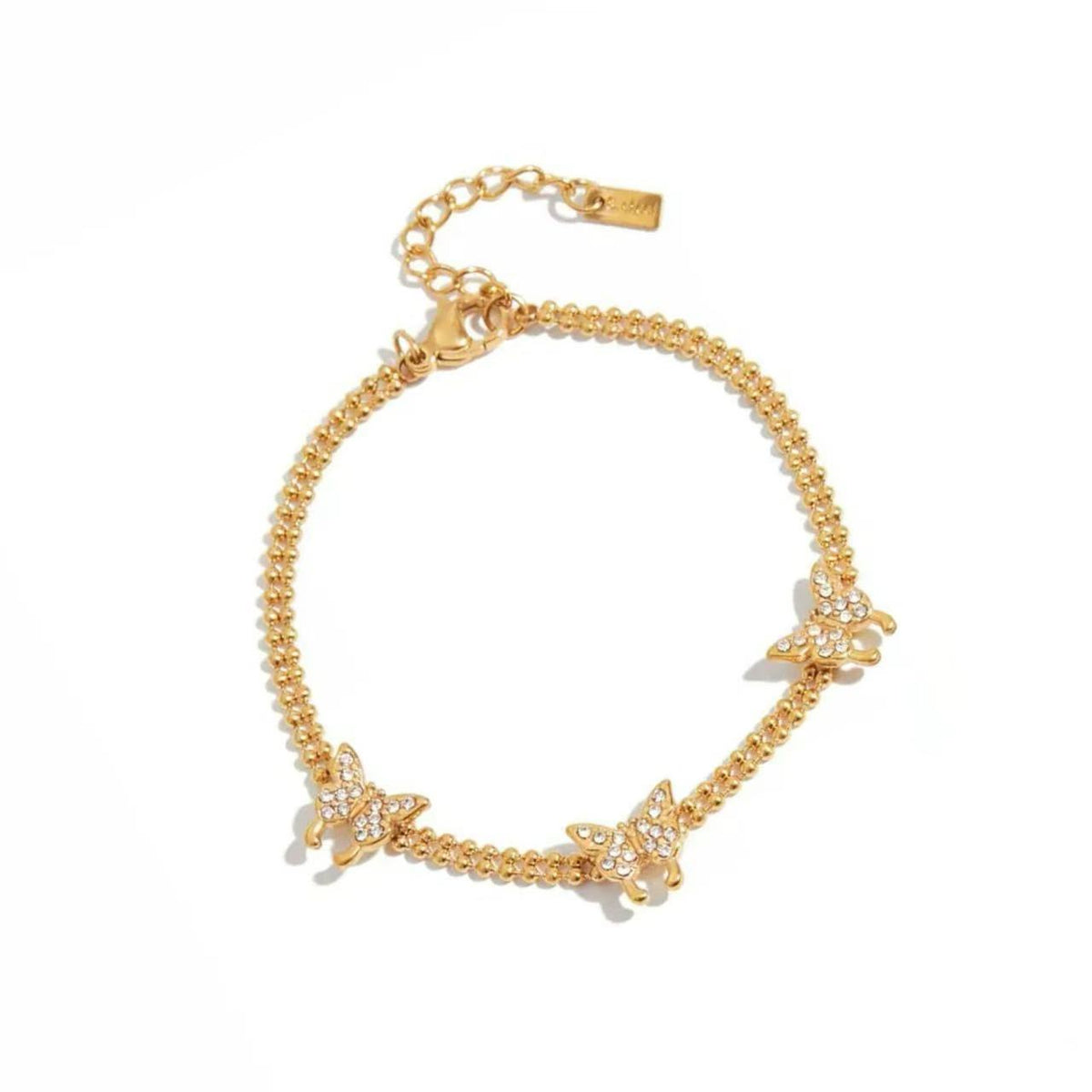 Butterfly Design Double-layer Chain Bracelet