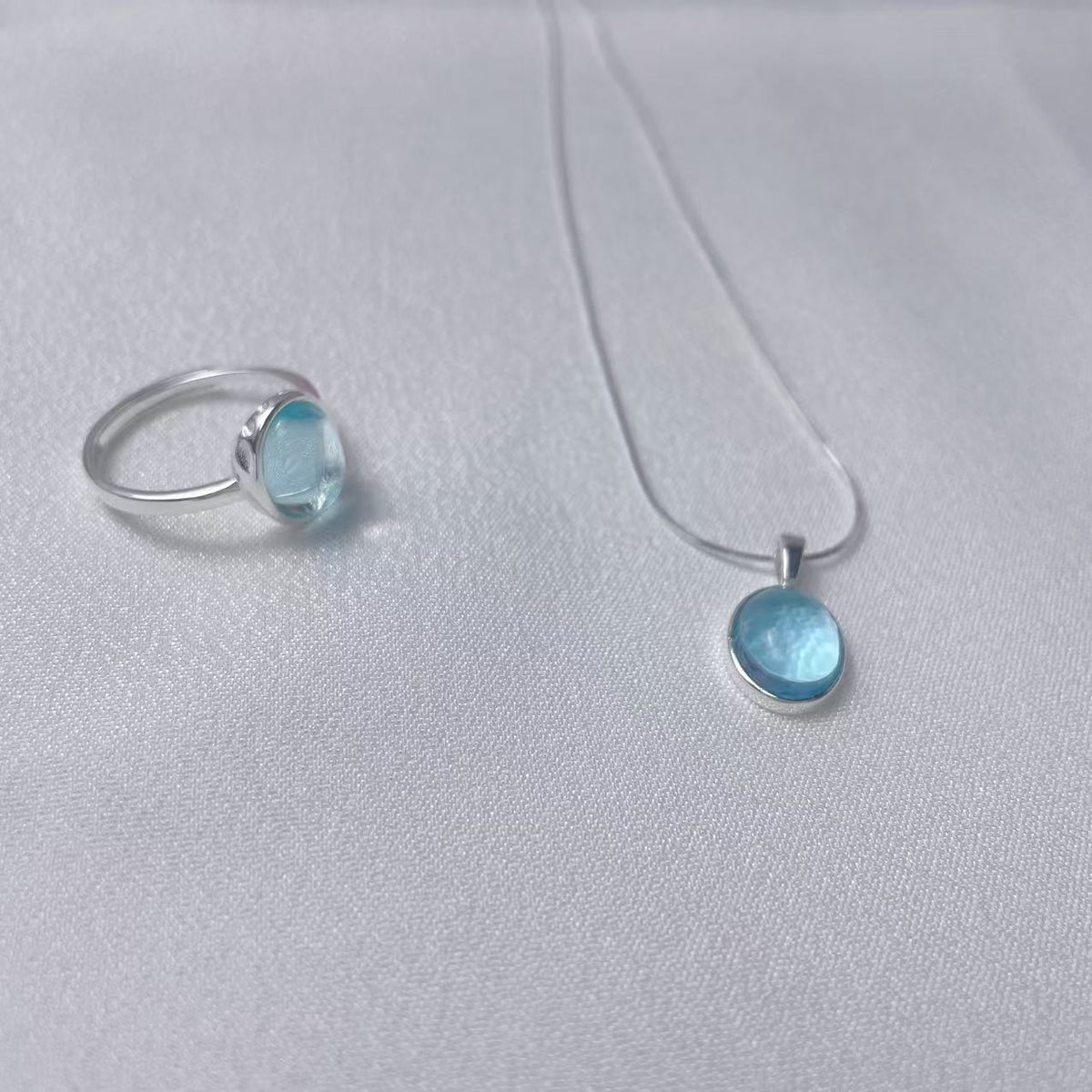 Aquamarine S925 Sterling Silver SET