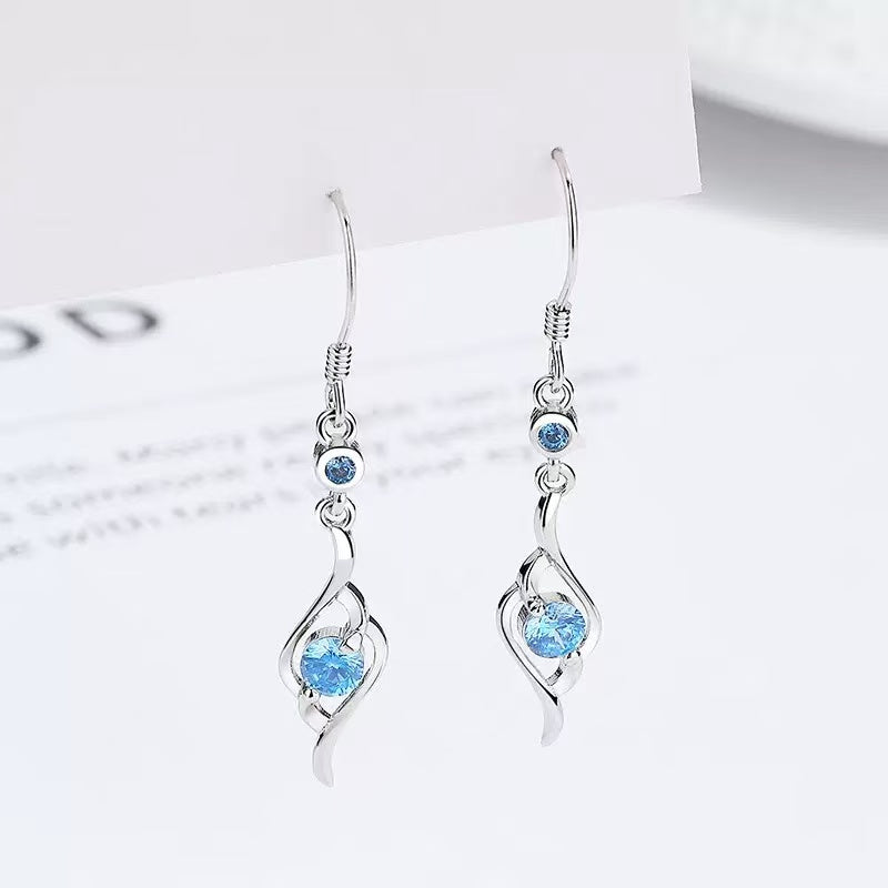 Blue Zircon S925 Sterling Silver Earring