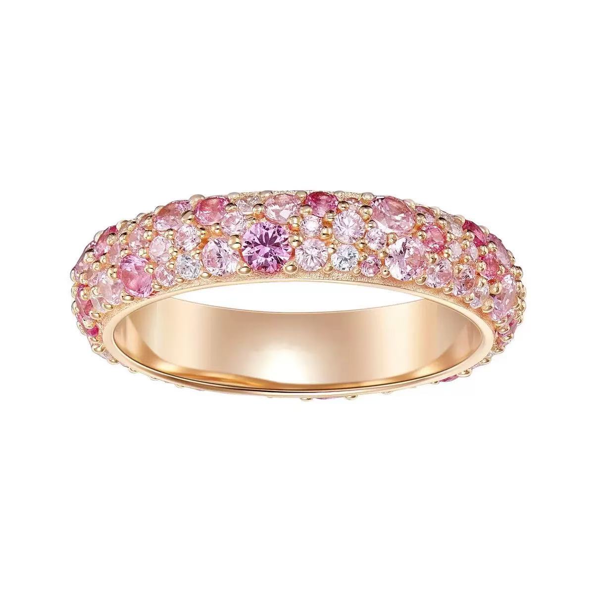 Pink Diamond S925 Sterling Silver Ring with 5A Zircon