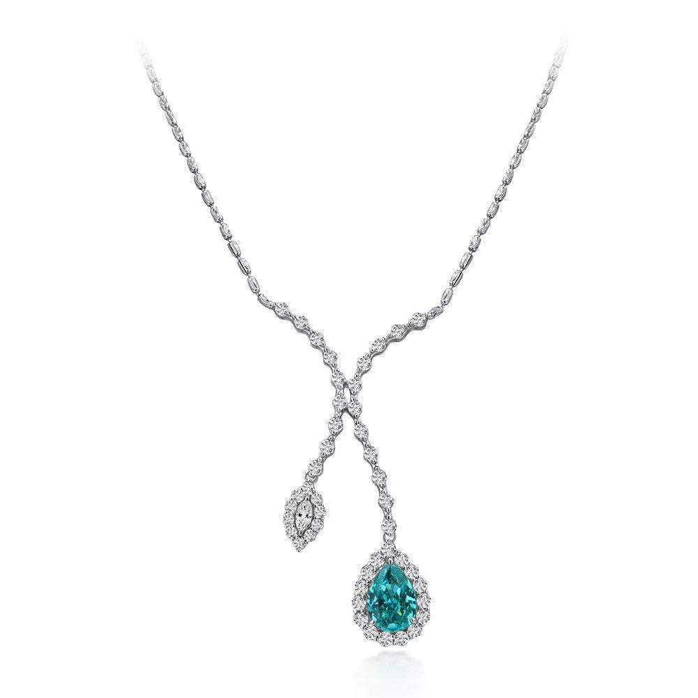 Double Teardrop Design S925 Sterling Silver Necklace